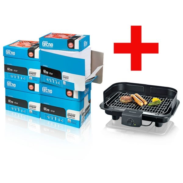 4x Öko-Box Kopierpapier Inapa tecno Star (A4, 80 g/m²) inkl. Barbecue-Elektrogrill »PG 8528« 4x Öko-Box Kopierpapier Inapa tecno Star (A4, 80 g/m²) inkl. Barbecue-Elektrogrill »PG 8528«