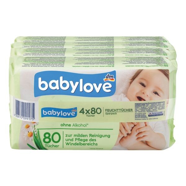 babylove 4er-Pack Feuchttücher babylove 4er-Pack Feuchttücher