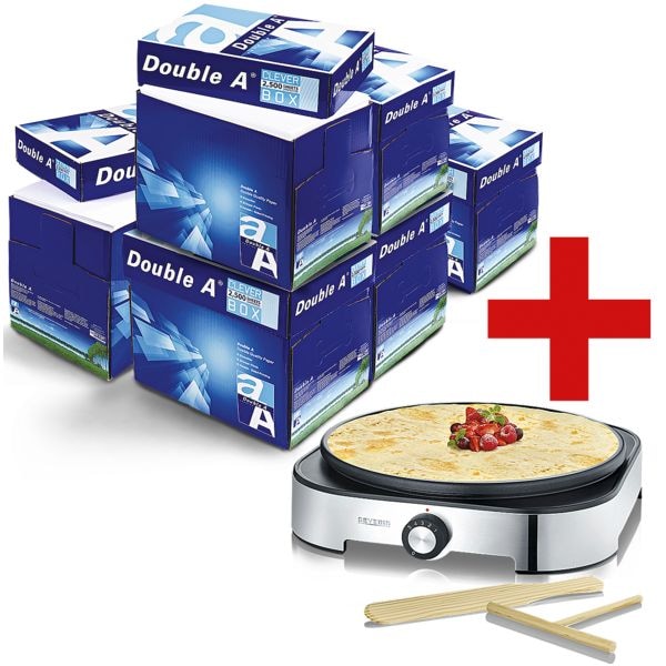 6x Multifunktionales Druckerpapier A4 Double A - 15000 Blatt gesamt inkl. Crêpes-Maker »CM 2197« 6x Multifunktionales Druckerpapier A4 Double A - 15000 Blatt gesamt inkl. Crêpes-Maker »CM 2197«