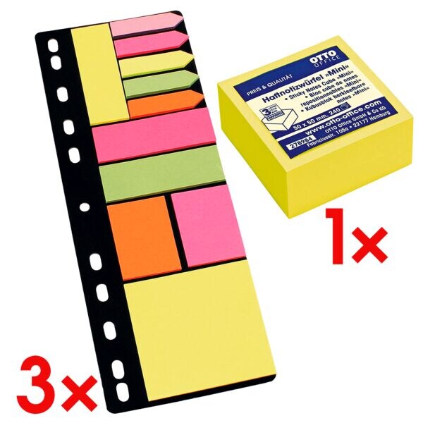 3x OTTO Office Universal inkl. Haftnotizwürfel 50x50 mm »Mini« brilliantgelb 3x OTTO Office Universal inkl. Haftnotizwürfel 50x50 mm »Mini« brilliantgelb