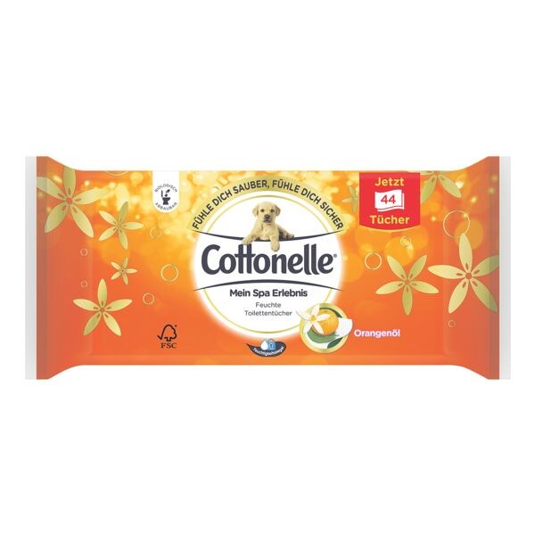 Cottonelle Feuchtes Toilettenpapier Orange 1-lagig, weiß - 1 x 44 Tücher Cottonelle Feuchtes Toilettenpapier Orange 1-lagig, weiß - 1 x 44 Tücher