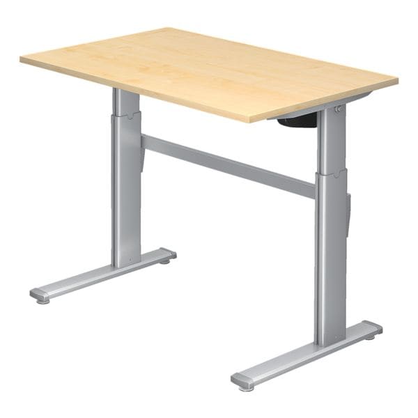 HAMMERBACHER Schreibtisch höhenverstellbar (elektrisch) »Upper Desk« 120 cm, C-Fuß alufarben HAMMERBACHER Schreibtisch höhenverstellbar (elektrisch) »Upper Desk« 120 cm, C-Fuß alufarben