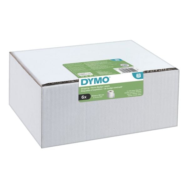 Dymo 6er-Pack LabelWriter Papier-Etiketten S0722430 Vorteilspaket