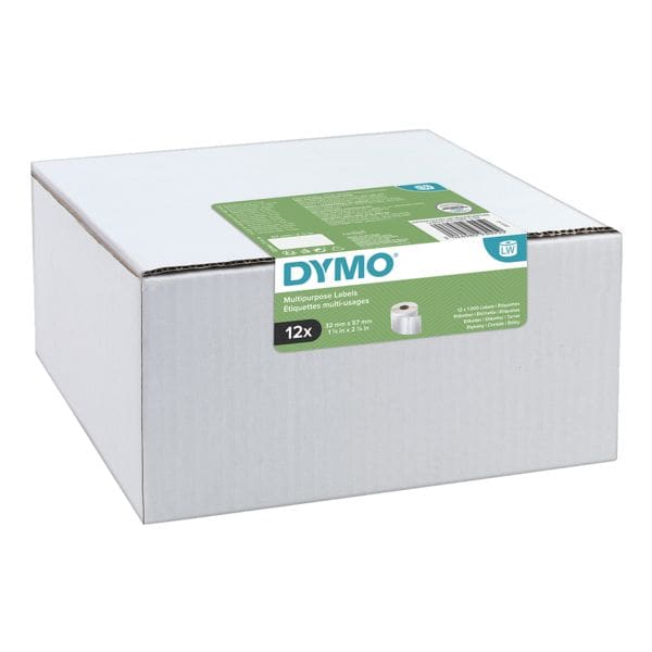 Dymo 12er-Pack LabelWriter Papier-Etiketten S0722540 Vorteilspaket