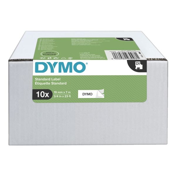 10x Dymo S0720830 Beschriftungsband (Vorteilspack) 19 mm x 7 m fr Dymo D1 Beschriftungsgerte