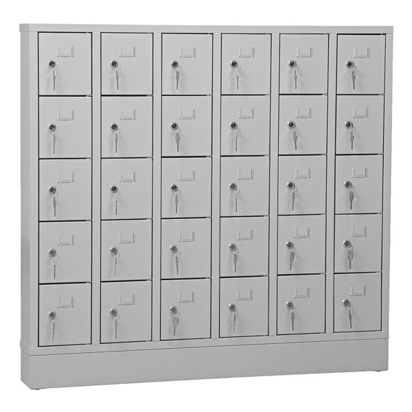 Grkan Schliefachschrank, 6x5, Stahl, auf Sockel, 119 x 110 cm