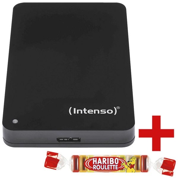 Intenso MemoryCase 2 TB, externe HDD-Festplatte, USB 3.0, 6,35 cm (2,5 Zoll), inkl. Fruchtgummi Roulette 25 g