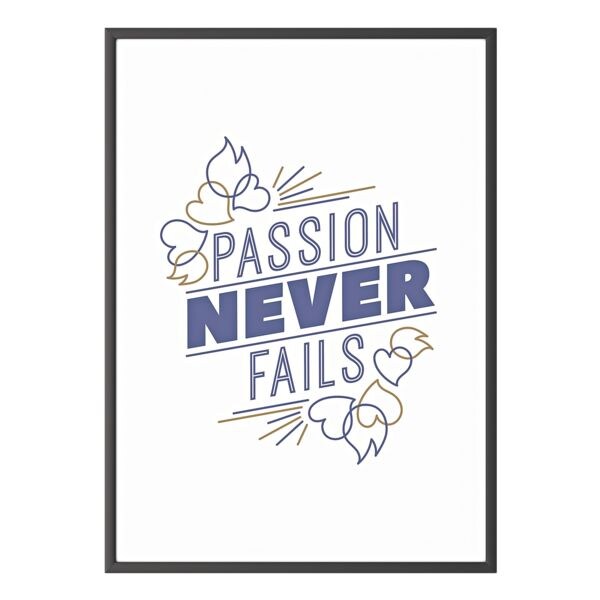 Paperflow Wandbild �Passion never fails� Rahmen schwarz