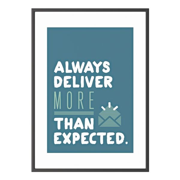 Paperflow Wandbild �Always deliver more than expected� Rahmen schwarz