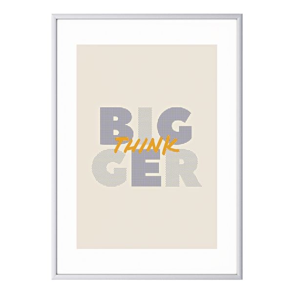 Paperflow Wandbild A3 �Big think bigger� Rahmen silbern