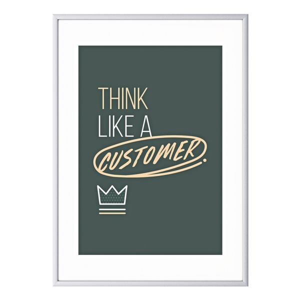 Paperflow Wandbild �Think like a customer� Rahmen silbern