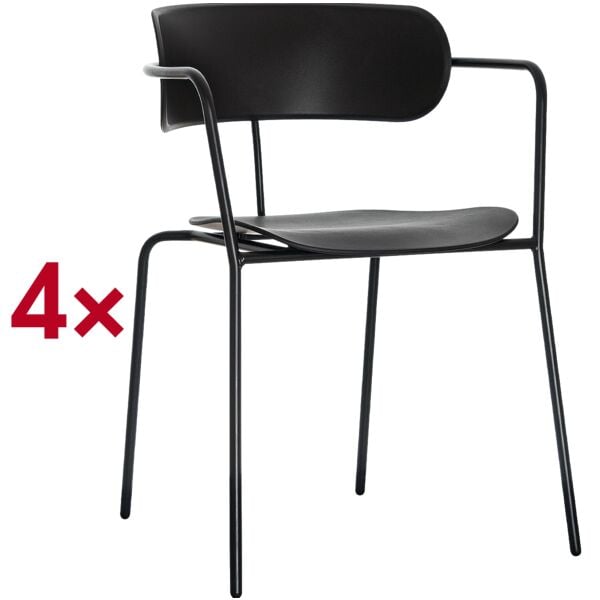 meet 4er-Set Besucherstuhl �Bistro�