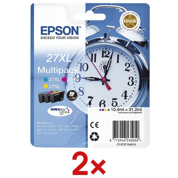 Epson 2x Tintenpatronen-Set »T2715« Nr. 27XL Epson 2x Tintenpatronen-Set »T2715« Nr. 27XL