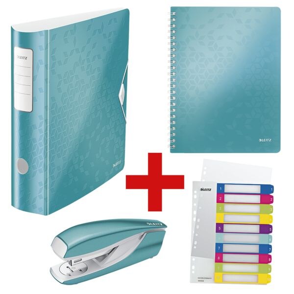LEITZ Collegeblock WOW 4638 A4 kariert, 80 Blatt inkl. Ordner »180° Active WOW 1106« + Tacker / Heftgerät »5502 NeXXt WOW« + Kunststoffregister »WOW 1243« 1-10 A4 Maxi LEITZ Collegeblock WOW 4638 A4 kariert, 80 Blatt inkl. Ordner »180° Active WOW 1106« + Tacker / Heftgerät »5502 NeXXt WOW« + Kunststoffregister »WOW 1243« 1-10 A4 Maxi
