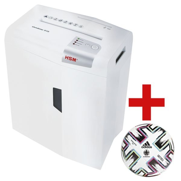 Aktenvernichter HSM shredstar X10, Sicherheitsstufe 4, Partikelschnitt (4,5 x 30 mm), bis 10 Blatt inkl. Fußball »Replica Uniforia League« Aktenvernichter HSM shredstar X10, Sicherheitsstufe 4, Partikelschnitt (4,5 x 30 mm), bis 10 Blatt inkl. Fußball »Replica Uniforia League«