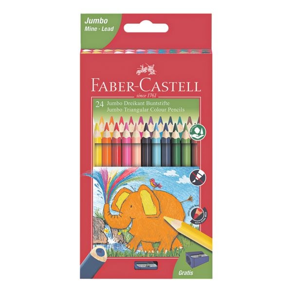 Faber-Castell (Schule) 24er-Pack Buntstifte Jumbo Dreikant