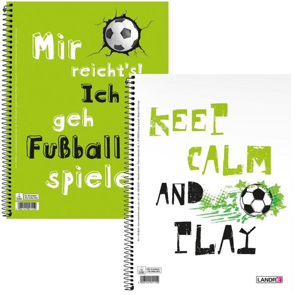 Landré Collegeblock Fußball A4+ kariert, 80 Blatt Landré Collegeblock Fußball A4+ kariert, 80 Blatt