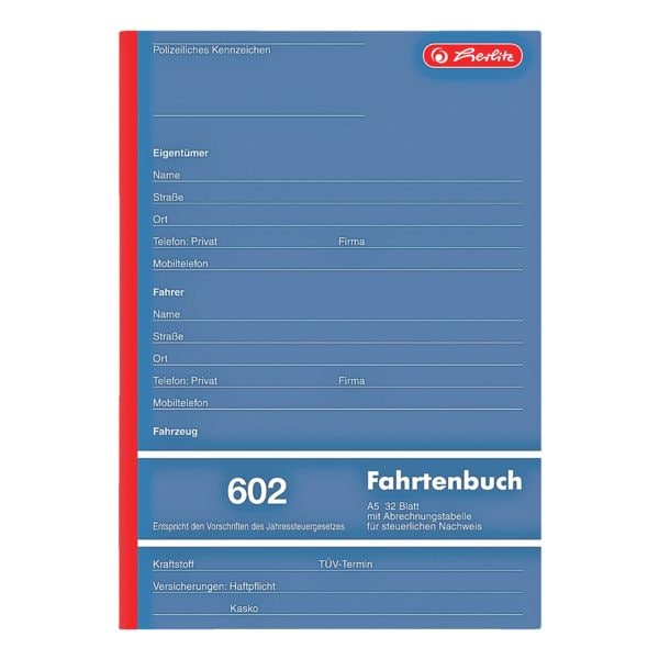 Herlitz Fahrtenbuch 602, A5 hoch