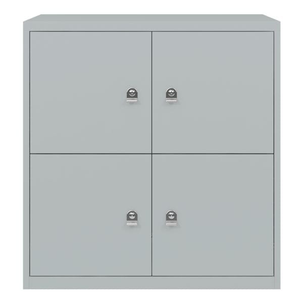 Bisley Schliefachschrank, 2x2, Stahl, auf Sockel, 80 x 84,5 cm