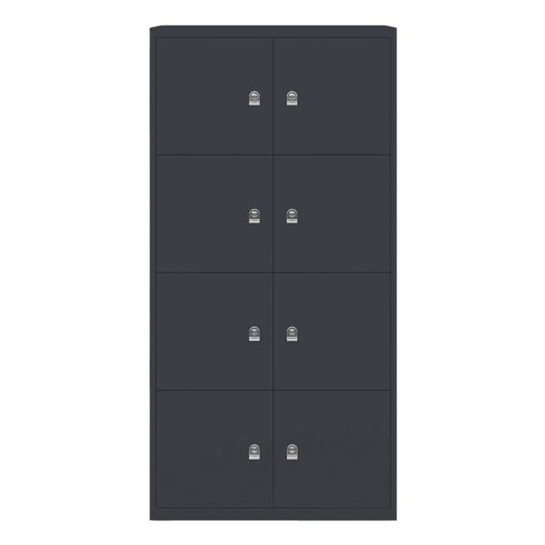 Bisley Schliefachschrank, 2x4, Stahl, auf Sockel, 80 x 160,5 cm