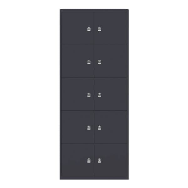 Bisley Schliefachschrank, 2x5, Stahl, auf Sockel, 80 x 198,5 cm