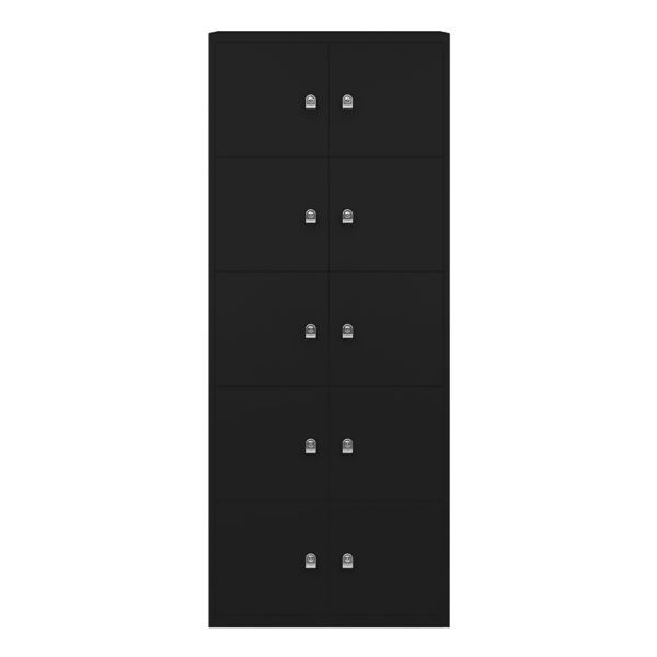 Bisley Schliefachschrank, 2x5, Stahl, auf Sockel, 80 x 198,5 cm