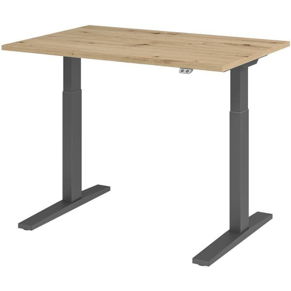 HAMMERBACHER Schreibtisch hhenverstellbar (elektrisch) VXMKA12 Upper Desk 120 cm, C-Fu graphitfarben