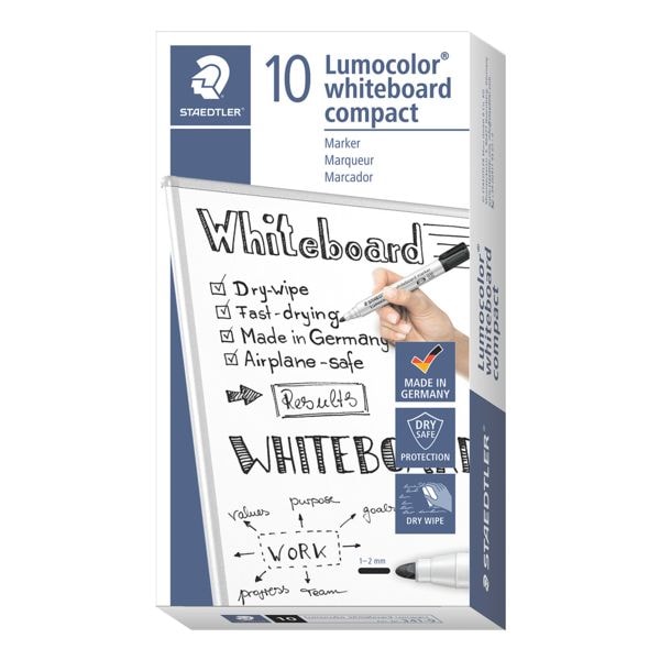 Staedtler 10er-Pack Whiteboard Marker Lumocolor compact schwarz