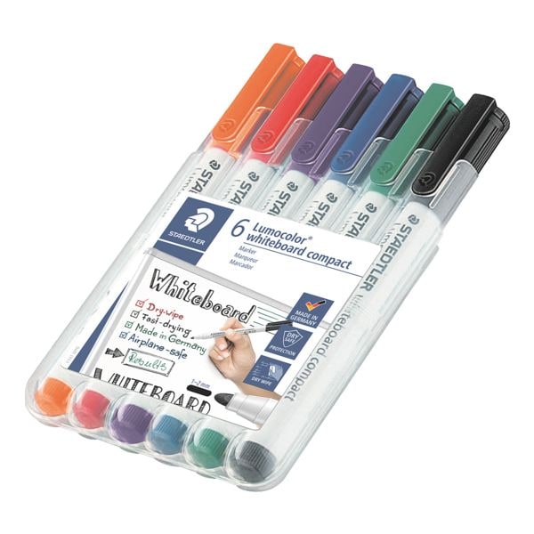 Staedtler 6er-Etui Whiteboard Marker Lumocolor compact 6 Farben