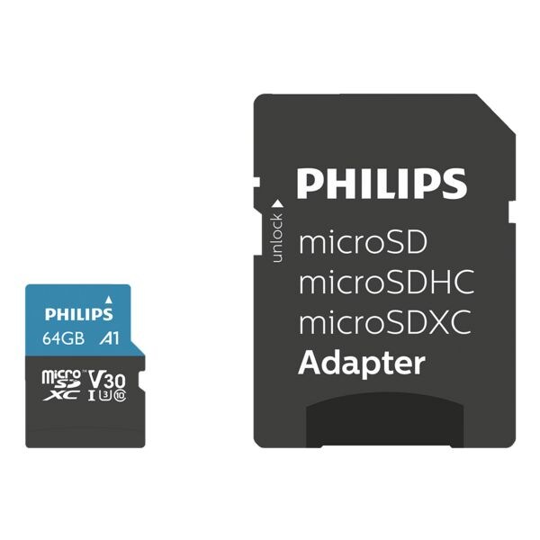 Philips microSDHC-Speicherkarte 64 GB mit Adapter