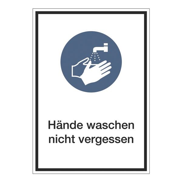 Marahrens Aufkleber / Hinweisschild Hnde waschen nicht vergessen 21 x 29,7 cm, 10 Stck