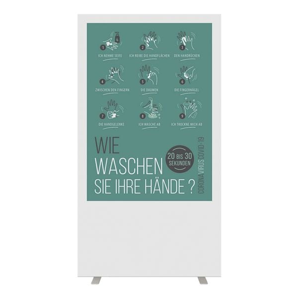 Paperflow Trennwand »Easyscreen« mit Info-Motiv »Hände waschen« 94 x 39 x 174 cm