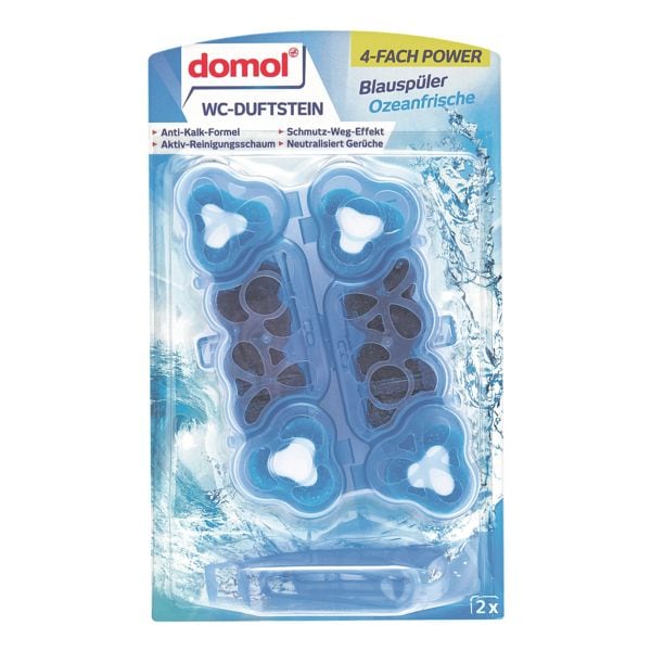 domol WC-Duftstein 4-fach Power Blauspler Ozeanfrische