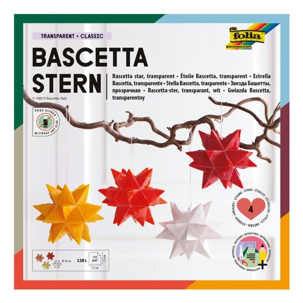 folia 5er-Pack Bascetta-Stern Set mehrfarbig