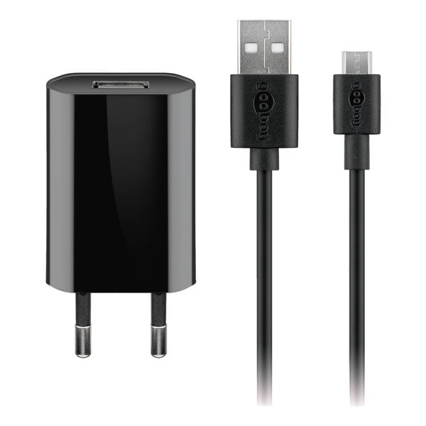 goobay Micro-USB-Ladeset 1 A schwarz goobay Micro-USB-Ladeset 1 A schwarz