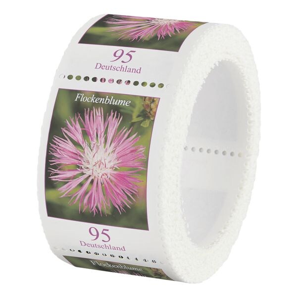 Deutsche Post Briefmarkenrolle Flockenblume, 200x Briefmarke zu 0,95 € nassklebend Deutsche Post Briefmarkenrolle Flockenblume, 200x Briefmarke zu 0,95 € nassklebend