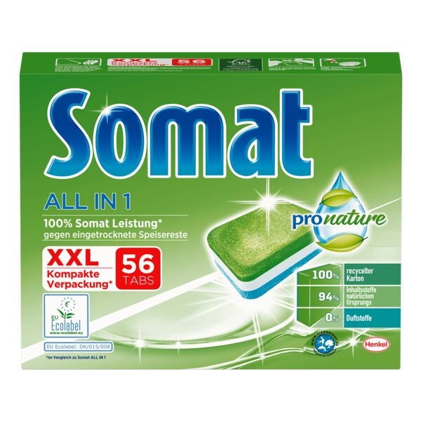 Somat 56er-Pack Geschirrspltabs Somat All in 1 pro nature XXL