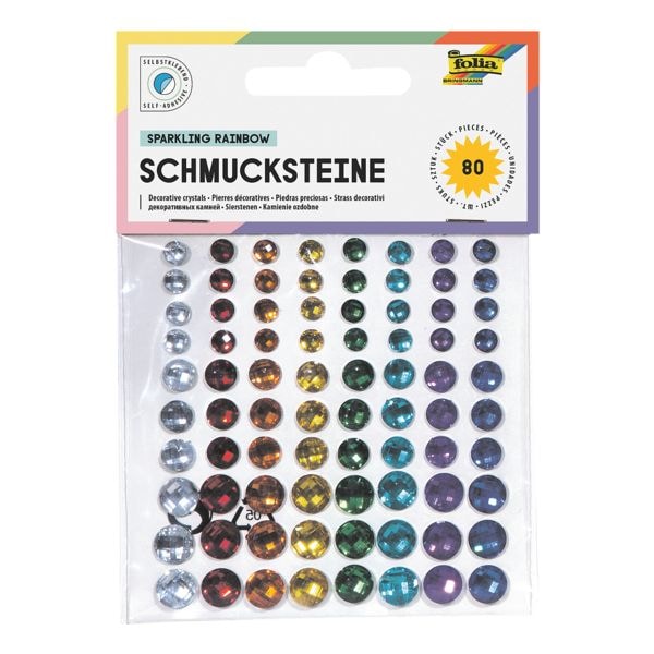 folia 80er-Pack Schmucksteine Sparkling Rainbow