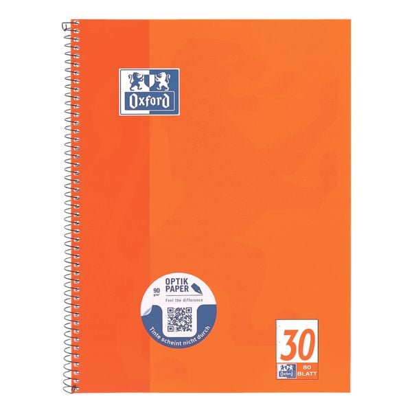 Collegeblock Oxford A4+ blanko, 80 Blatt