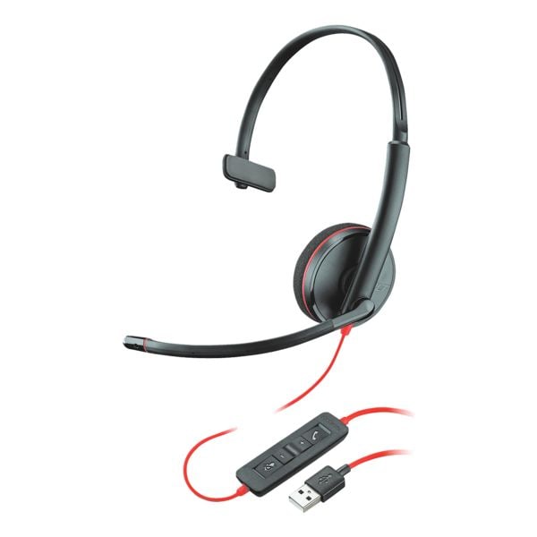 Plantronics Headset Blackwire C3210 monaural USB-A schwarz / rot