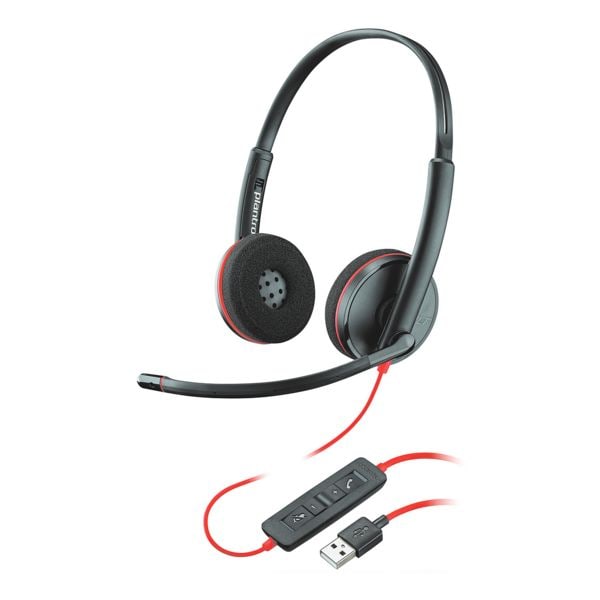 Poly Headset Blackwire C3220 binaural USB-A schwarz / rot