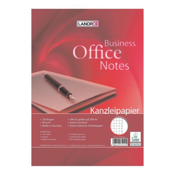 Landr Kanzleipapier Office kariert mit Rand 100050623