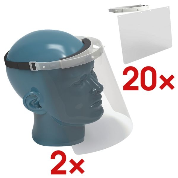 RENZ 2x Nies- und Spuckschutz Gesichtsschutzvisier inkl. 2x 10er-Pack Nies- und Spuckschutz Ersatzschilde RENZ 2x Nies- und Spuckschutz Gesichtsschutzvisier inkl. 2x 10er-Pack Nies- und Spuckschutz Ersatzschilde