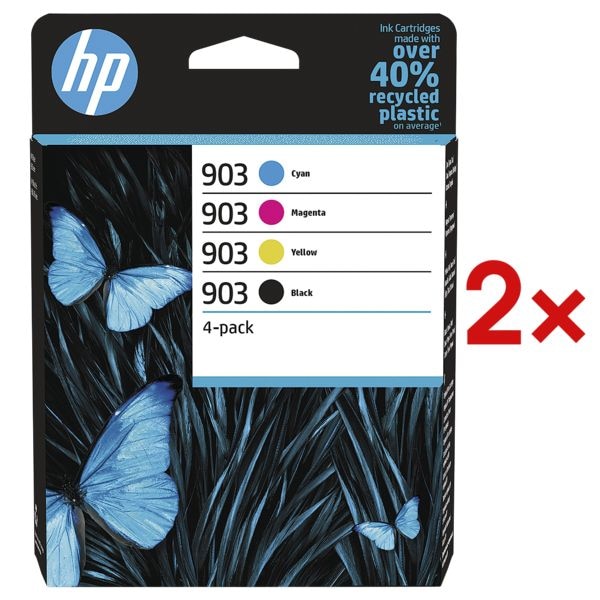 HP 2x Tintenpatronen-Set HP 903 CMYK Multipack, cyan, magenta, gelb, schwarz - 6ZC73AE