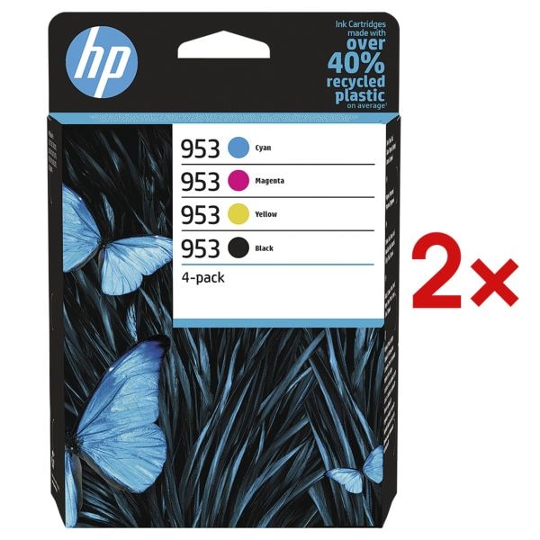 HP 2x Tintenpatronen-Set HP 953 CMYK, cyan, magenta, gelb, schwarz - 6ZC69AE