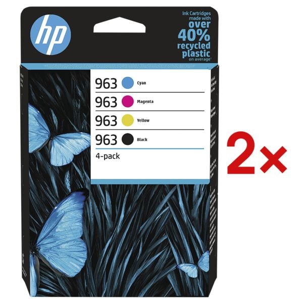 HP 2x Tintenpatronen-Set HP 963 CMYK, cyan, magenta, gelb, schwarz - 6ZC70AE