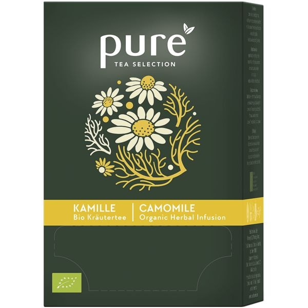 Pure Tea Selection BIO Kamillentee Selection Kamille Bio Tassenportion, kuvertiert, 20er-Pack