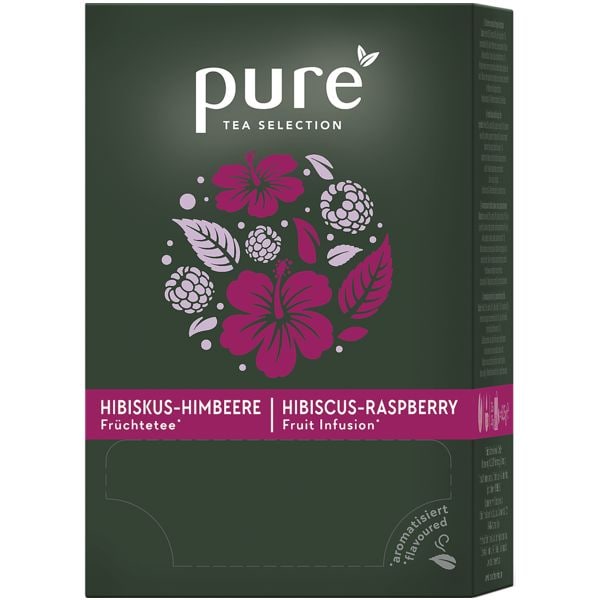 Pure Tea Selection Frchtetee Hibiskus-Himbeere Tassenportion, kuvertiert, 25er-Pack