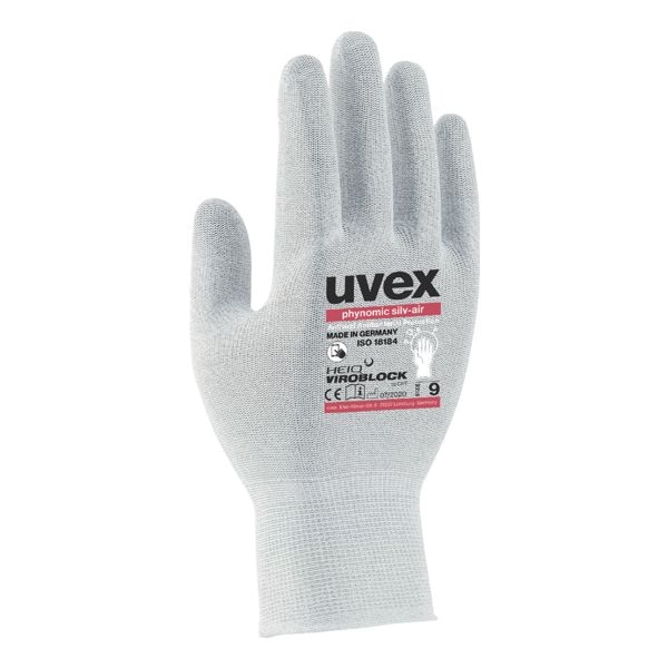 UVEX Hygiene Schutzhandschuhe phynomic silv-air Größe 9 (L) grau UVEX Hygiene Schutzhandschuhe phynomic silv-air Größe 9 (L) grau