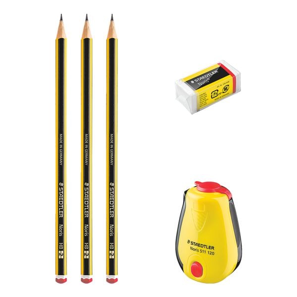 Staedtler 3er-Set Bleistifte »Noris 120 HB« inkl. Radierer und Spitzdose Staedtler 3er-Set Bleistifte »Noris 120 HB« inkl. Radierer und Spitzdose